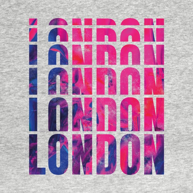 Colourful textured London typography design by stu-dio-art